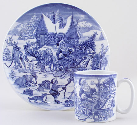 Christmas Plate and Mug Set Santas Big Day 2007